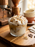 Caramel Macchiato Artisan Candle | Whipped Cream & Gold Drizzle
